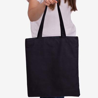 Schwarze Stofftasche mit Aufschrift - Accessoires