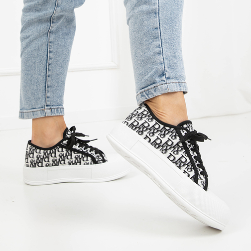 Чорні жіночі кеди з принтом Mieko