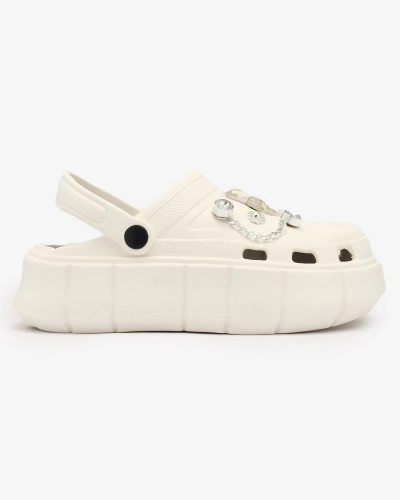 Royalfashion Weiße Damen-Gummi-Flip-Flops Kooranza