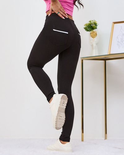 Royalfashion Schwarze Damen-Leggings mit Taschen