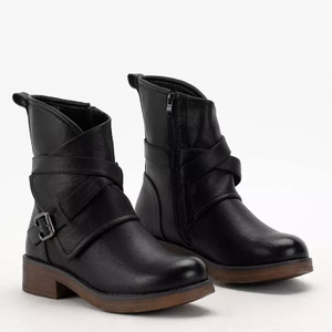 OUTLET Schwarze Damenstiefel mit Schnalle Ingyda - Footwear