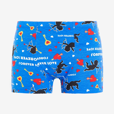 Blaue Boxershorts für Herren mit Aufdruck - Unterwäsche