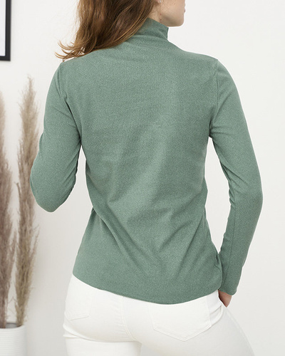 Grüner Damen-Halbrollkragenpullover - Kleidung