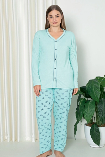 Royalfashion Baumwoll-Damen 2-teiliges Pyjama  PLUS GRÖSSE