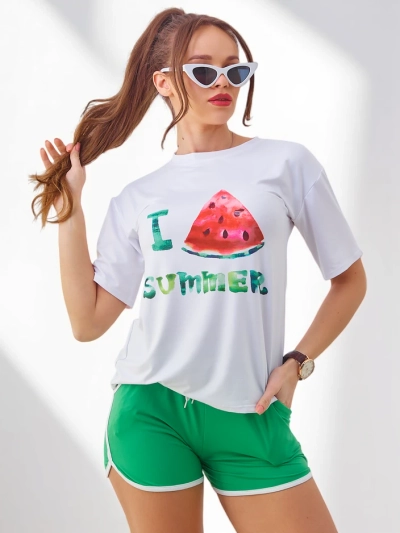 Royalfashion Damen Sportset mit T-Shirt und Shorts Wassermelone