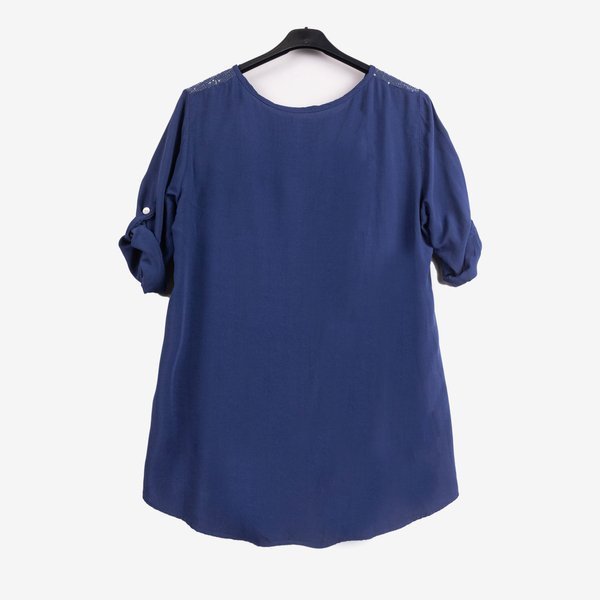 Dunkelblaue Damen-Tunika mit Aufdruck und Beschriftung - Blusen 1