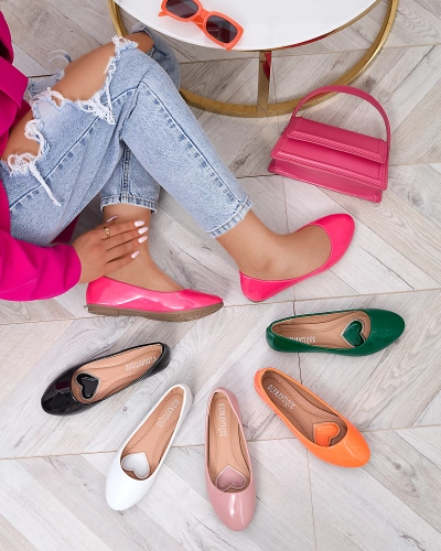 Neonorange lackierte Damen-Ballerinas Fama - Footwear