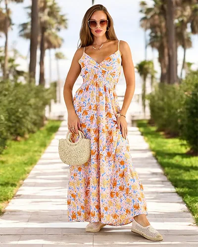 Royalfashion Damen Midikleid aus Baumwolle