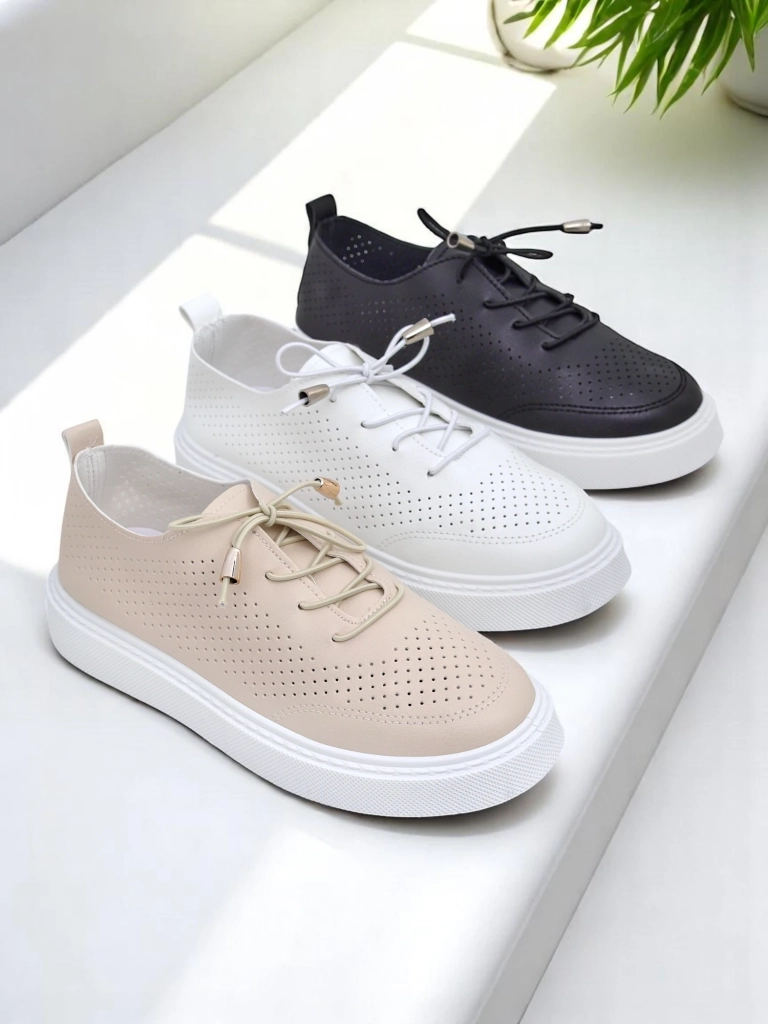 Royalfashion Damen perforierte Sports Schnürschuhe Vaned