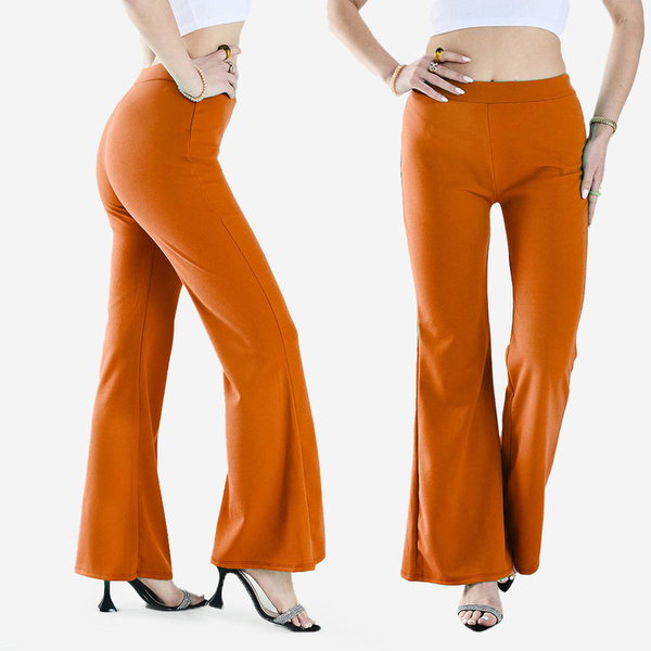 Orange weite Damen-Glockenhose - Kleidung