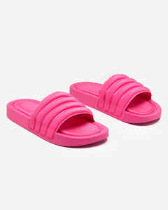 OUTLET Fuchsia gestreifte Damen-Flip-Flops Lenira - Schuhe