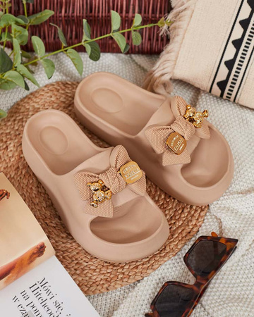 Royalfashion Damen-Gummi-Flip-Flops mit Perkip-Verzierungen