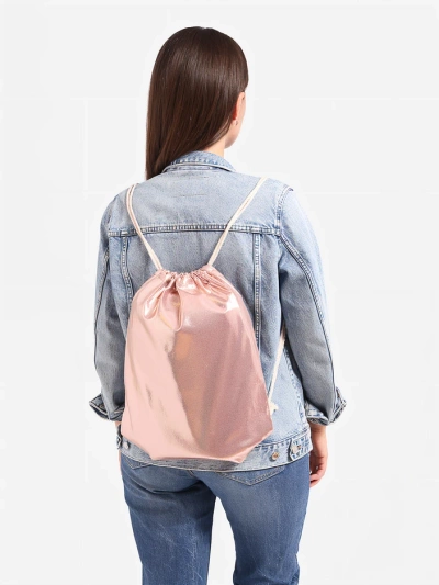 Royalfashion Glänzender Stoff Rucksack mit Kordelzug