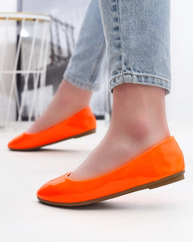 Neonorange lackierte Damen-Ballerinas Fama - Footwear