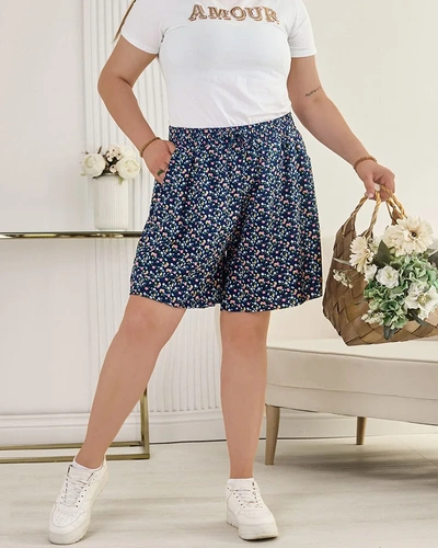 Royalfashion Shorts aus Stoff mit Blumen PLUS SIZE