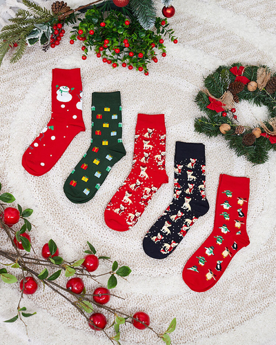 Royalfashion Long Men's Christmas Socks 5er-Pack