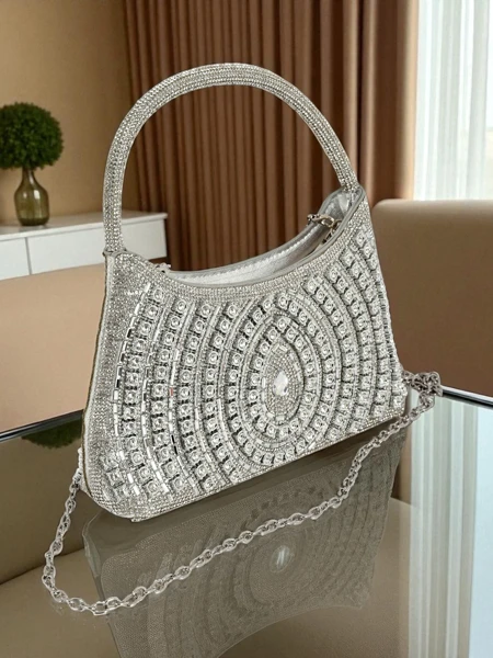 Royalfashion Damen Clutch Handtasche mit Zirkonia Sova Glint