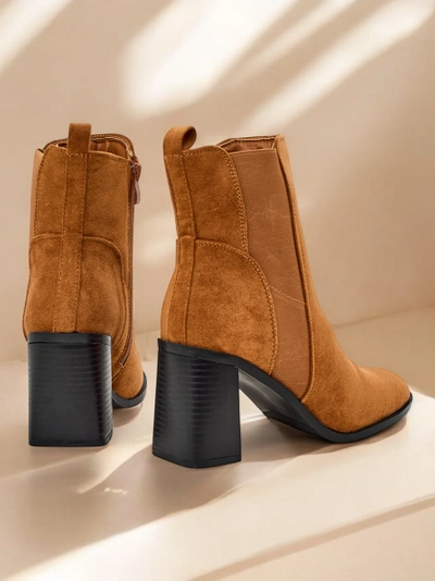 Royalfashion Damen-Stiefeletten mit einem klobigen Absatz Enotto