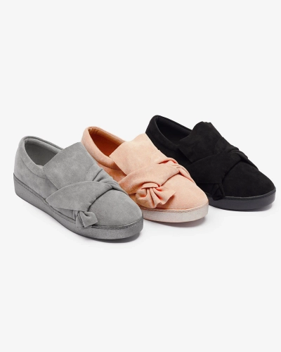 Graue Damen-Slipper aus Öko-Wildleder Bliwix - Footwear
