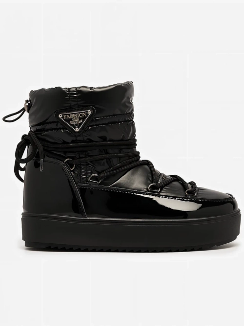 Royalfashion Жіночі черевики-сліпони a'la снігоступи чорні Vevnose