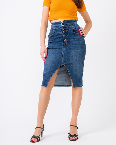 Knielanger Jeansrock für Damen - Kleidung