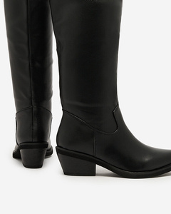 Royalfashion Schwarze Damenstiefel a'la cowgirls Gotenas