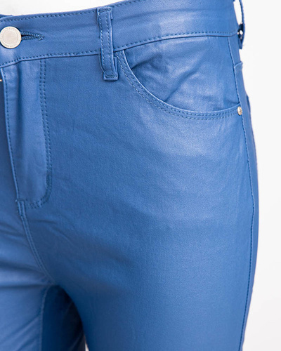 Blaue gewachste Damenhose- Kleidung