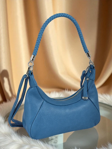 Royalfashion Kleine Damenhandtasche aus Öko-Leder mit dekorativem Riemen Lacquea