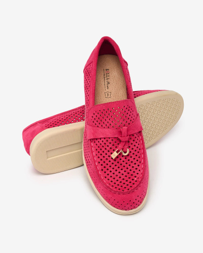 Royalfashion Fuchsia Women's Lux Classic Openwork Moccasins