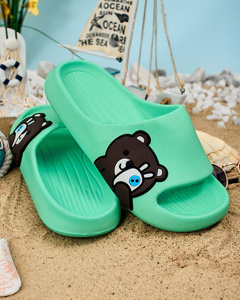 Royalfashion Damen-Gummi-Flip-Flops mit dekorativem Teddybär Berres