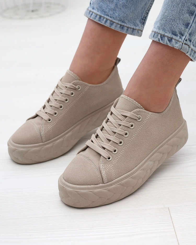 Beige Damen Plateau Sneaker Sedix Footwear beige Royalfashion Online Schuhgeschaft