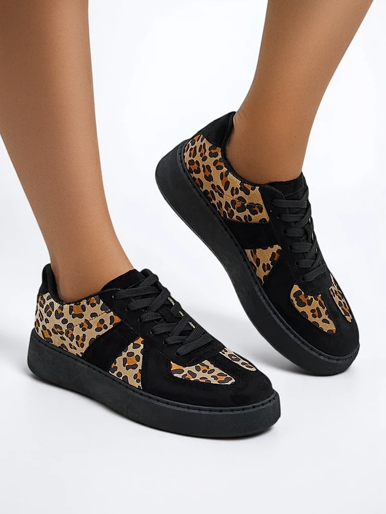 Royalfashion Damen Sport-Sneaker mit Leopardenmuster Big Cat