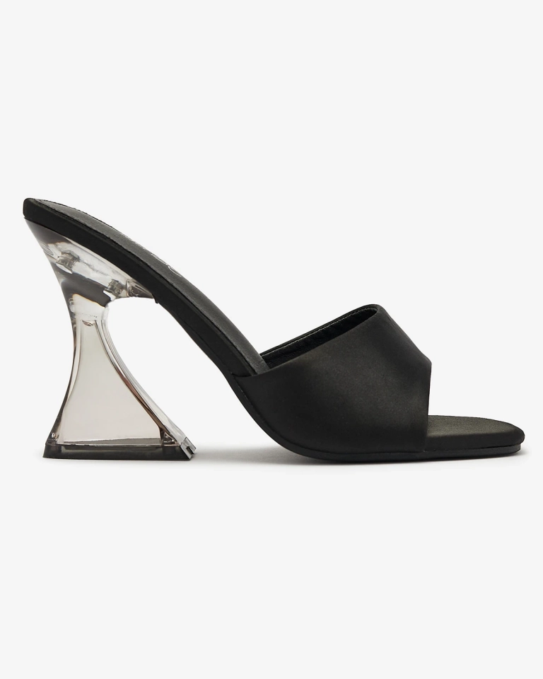 Schwarze Damen-Flip-Flops mit transparentem Absatz Ageria - Schuhe