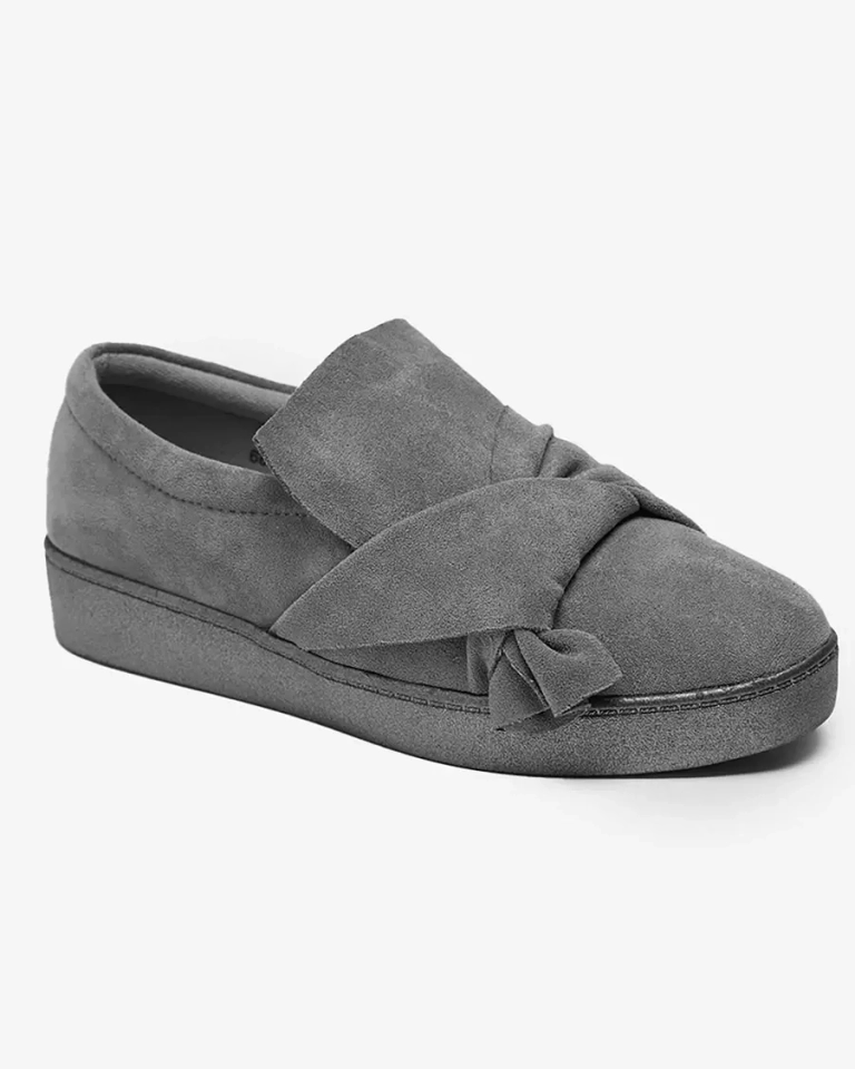 Graue Damen-Slipper aus Öko-Wildleder Bliwix - Footwear