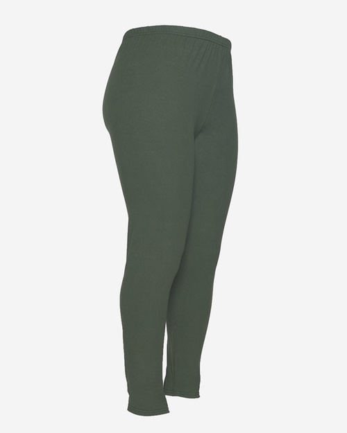 Dunkelgrüne Damen-Leggings aus Bambus PLUS SIZE - Kleidung