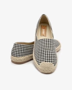 Royalfashion Schwarz-weiße Damen-Espadrilles aus Pepita Ilacex