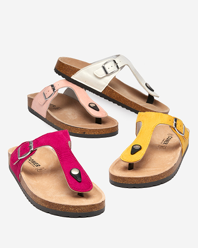 Weiße Öko-Wildledersandalen für Damen Sodifo- Footwear