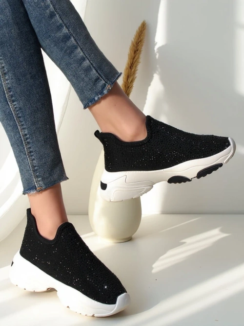 Royalfashion Slip-On Damen-Sneaker mit Strass Elavises