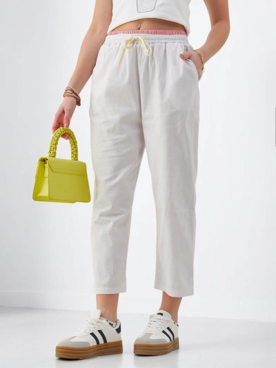 Royalfashion Baumwollweite Damenhose mit Schnürung