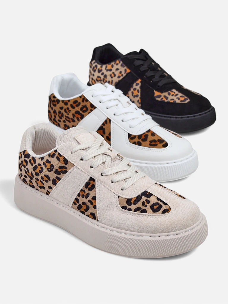 Royalfashion Damen sportliche Sneakers mit Leopardenmuster Big Cat