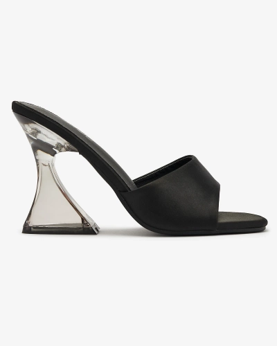 Schwarze Damen-Flip-Flops mit transparentem Absatz Ageria - Schuhe