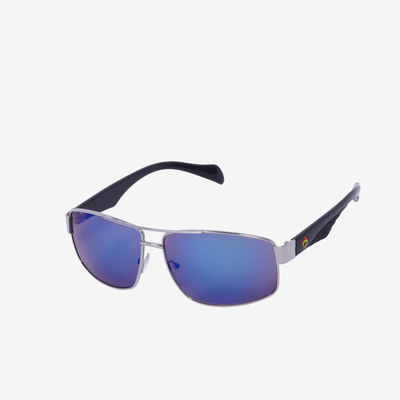 Marineblaue Damensonnenbrille mit silbernem Rahmen - Accessoires