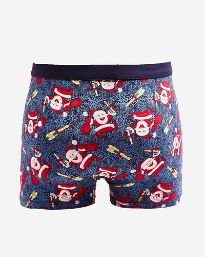 Royalfashion Marineblaue Herren-Weihnachts-Boxershorts