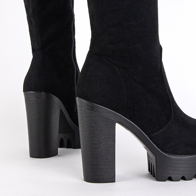 Schwarze kniehohe Stiefel für Damen von Morgana - Schuhe