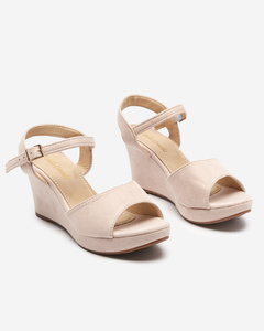 OUTLET Keilsandalen für Damen in Beige Nalem - Schuhe