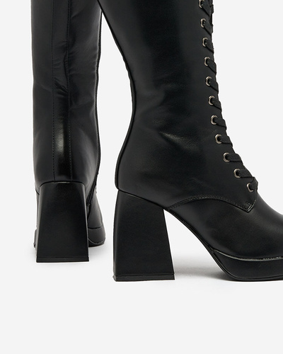 Royalfashion Damen Schnürstiefel in schwarz Geiotta