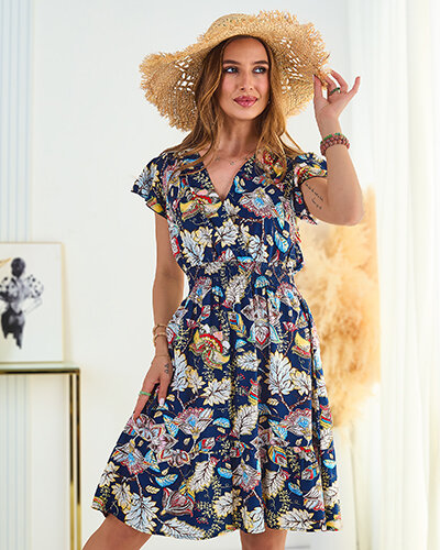 Royalfashion Damen-Minikleid mit Blumenmuster