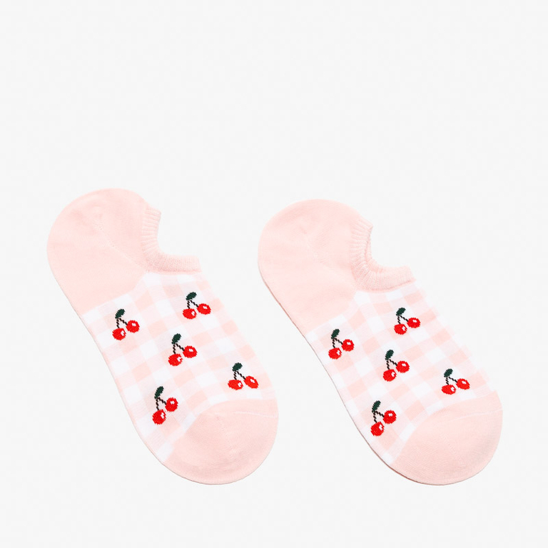 Rosa karierte Söckchen für Damen - Unterwäsche