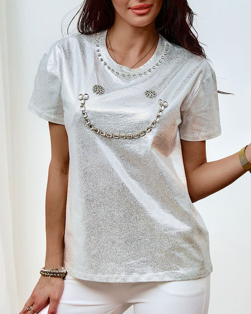 Жіноча футболка Royalfashion з цирконами