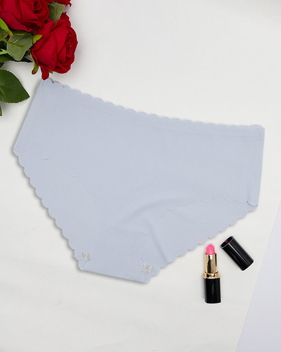 Blauer gerippter Slip für Damen- Unterwäsche